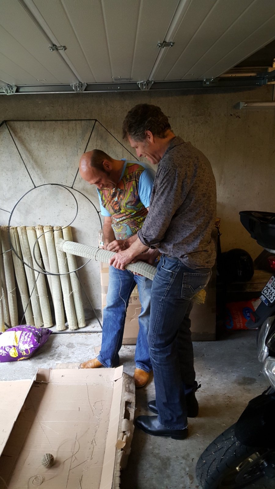 Préparation des nattes pour le stage de coupe avec Sensei IKUBO 8.6.2016